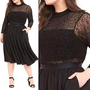 Torrid Mesh Star Mock Neck Midi Dress
